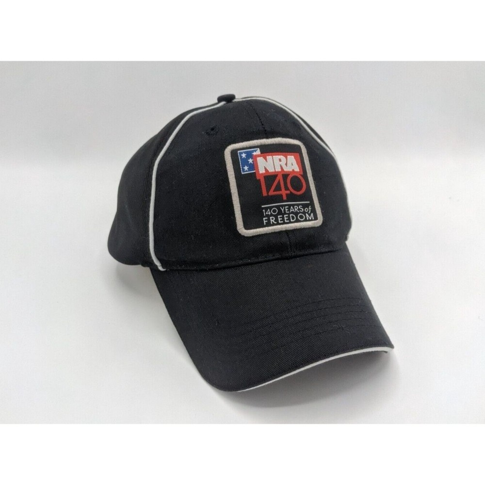 NRA 140 Years Of Freedom Adjustable Strapback Baseball Hat/Cap Black Outdoor